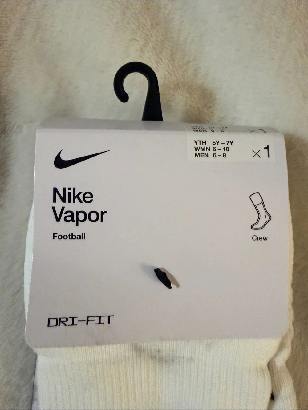 Nike White Crew Athletic Socks - Vapor Dri-FIT